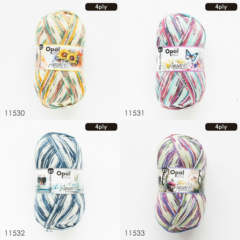 8色セット］Opal Aquarell 4ply（アクアレルー）11530 11531 11532