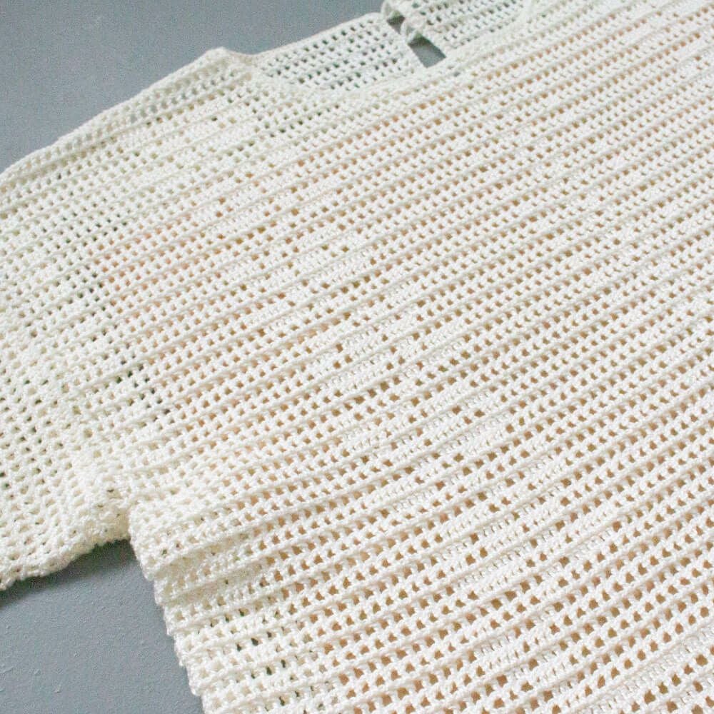 MK-026】花模様の方眼編みプルオーバー 毛糸とレシピ セット | Seeknit